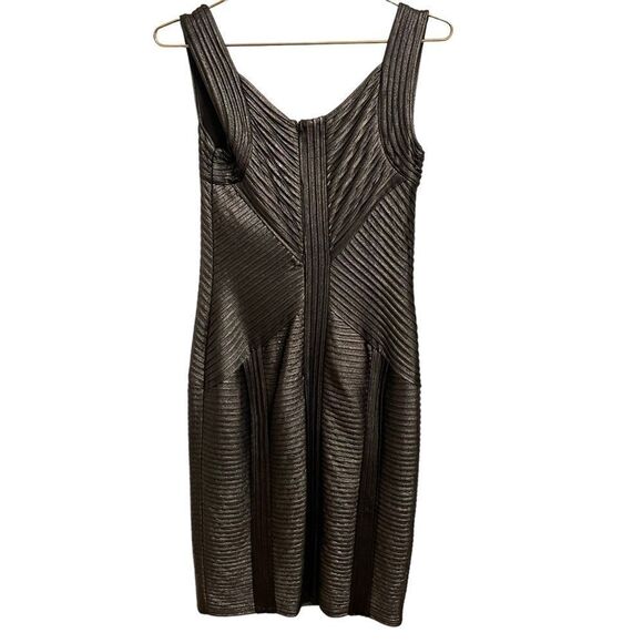 Tadashi Shoji Metallic Bronze Collection Bandage Cocktail Dress Size Small - Picture 6 of 11